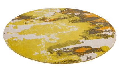 Laagpolig vloerkleed Easy Living Saturn Rug Yellow Circle