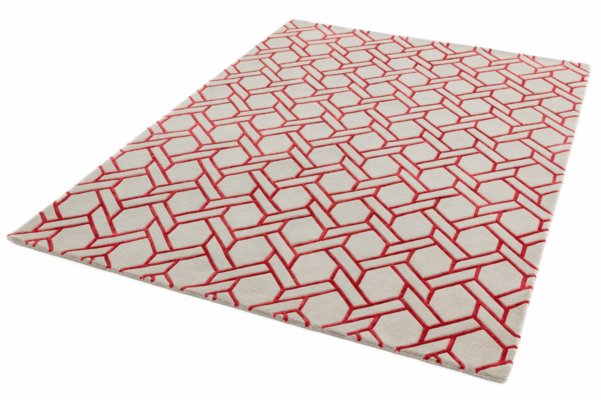 Laagpolig vloerkleed Easy Living Nexus Rug Fine Lines Silver Red