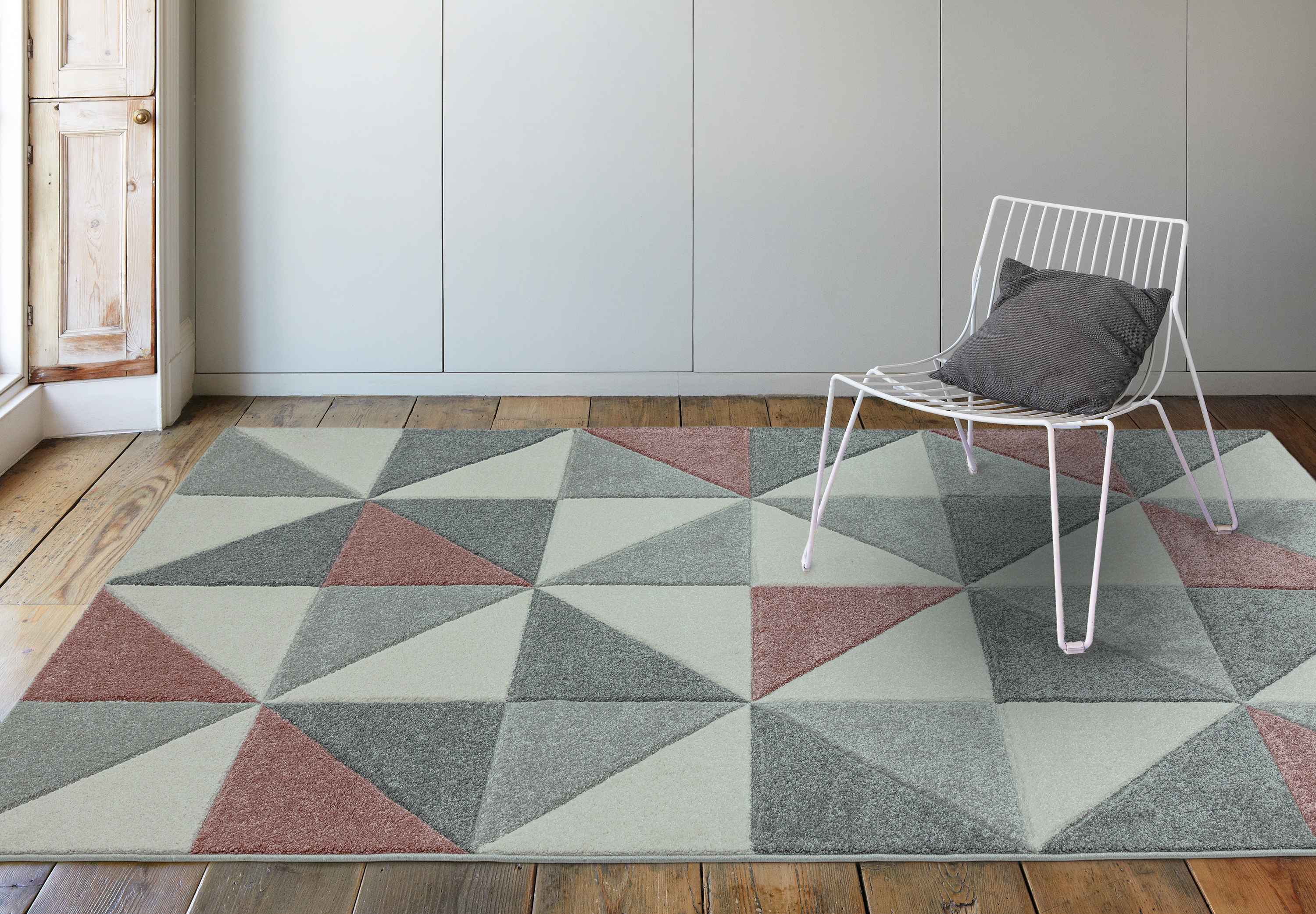 Laagpolig vloerkleed Easy Living Sketch Cubic Pink