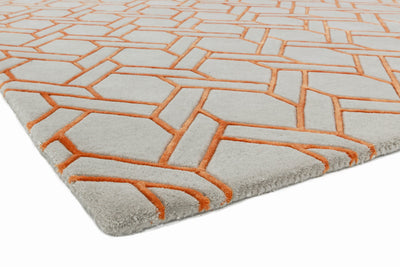 Laagpolig vloerkleed Easy Living Nexus Rug Fine Lines Silver Orange