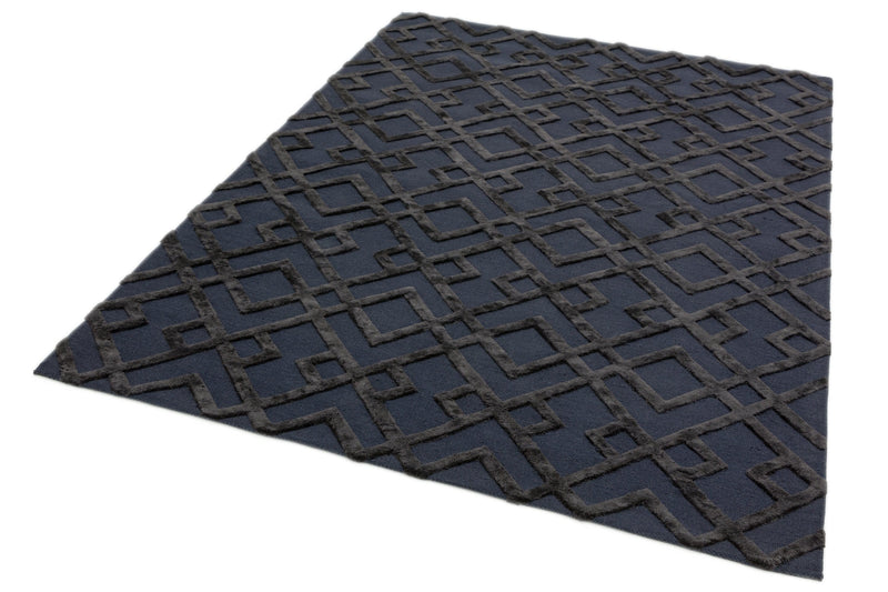 Laagpolig vloerkleed Easy Living Dixon Black Trellis